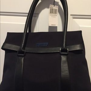 TUMI Black Small Nylon Leather Bag Purse